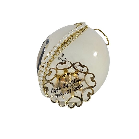 Vintage Handmade Boxer Dog Real Egg Christmas Ornament Signed 2001 - Picture 6 of 9